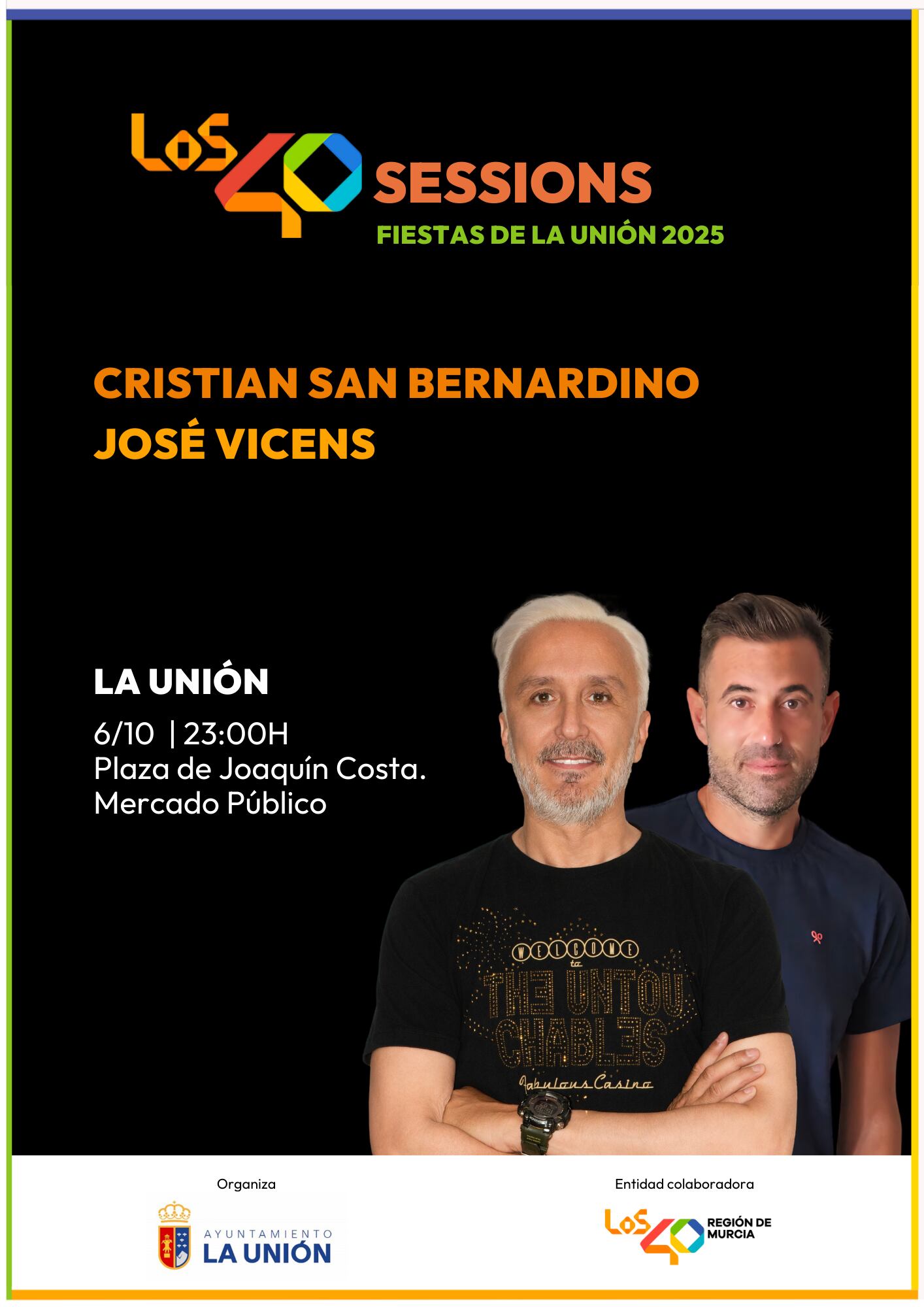 LOS40 Sessions llenarán de ritmo las Fiestas de La Unión el lunes 6 de octubre, en la noche previa a su día grande