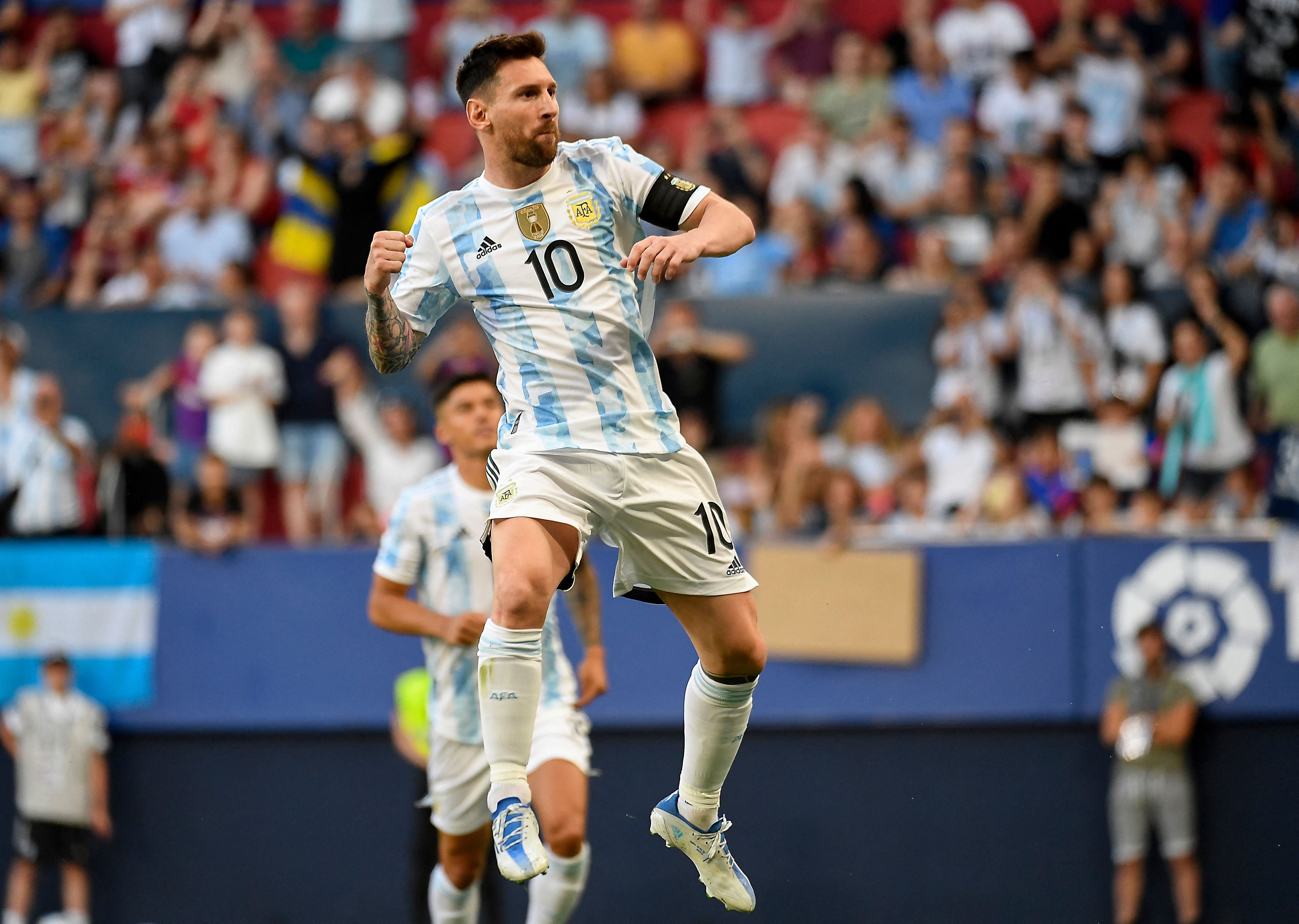 Messi celebra un gol con Argentina el pasado mes de junio. 