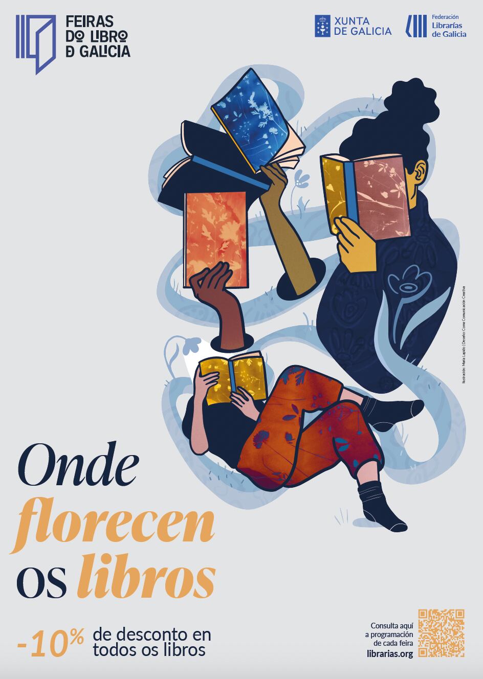 Cartel Onde florecen os libros.