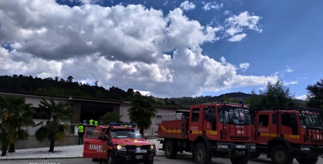 La UME desinfectando una de las residencias de mayores de la provincia