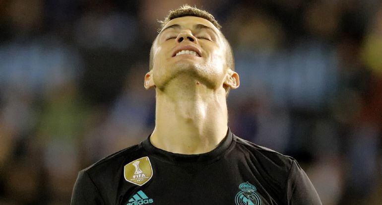 Cristiano Ronaldo se lamenta de una ocasión fallada en Balaídos