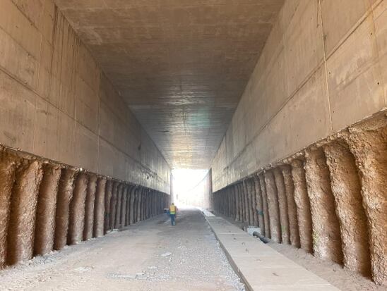 Imágenes de los trabajos de plataforma en ejecución