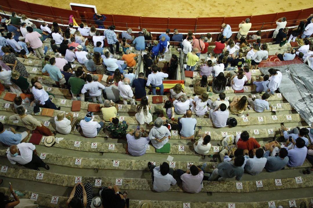 Imagen aérea del graderío de la plaza de toros de El Puerto 