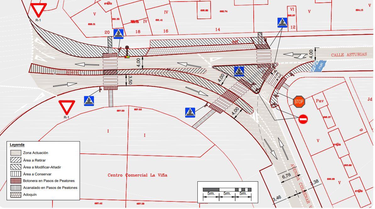 Mapa de las obras previstas en la avenida de Colmenar Viejo con la calle Asturias en San Sebastián de los Reyes