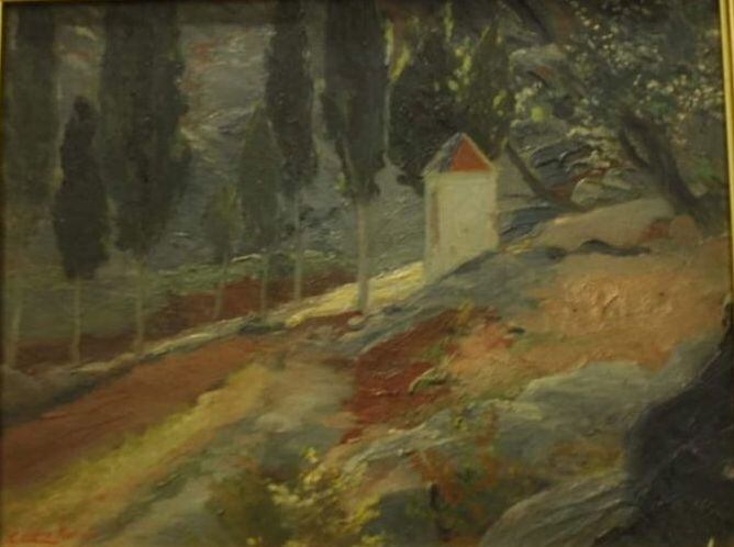 Lienzo de López Rancaño con una imagen del Calvario de Beniopa.