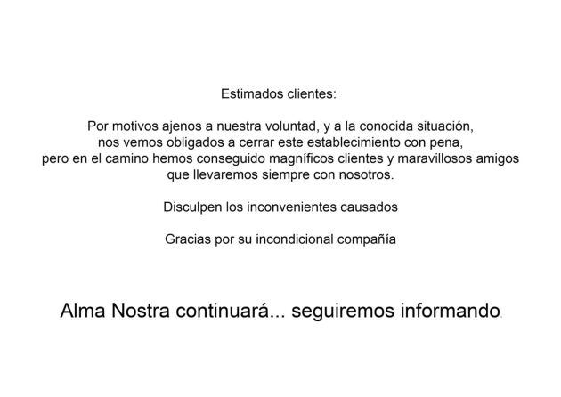 Nota de cierre de Alma Nostra
