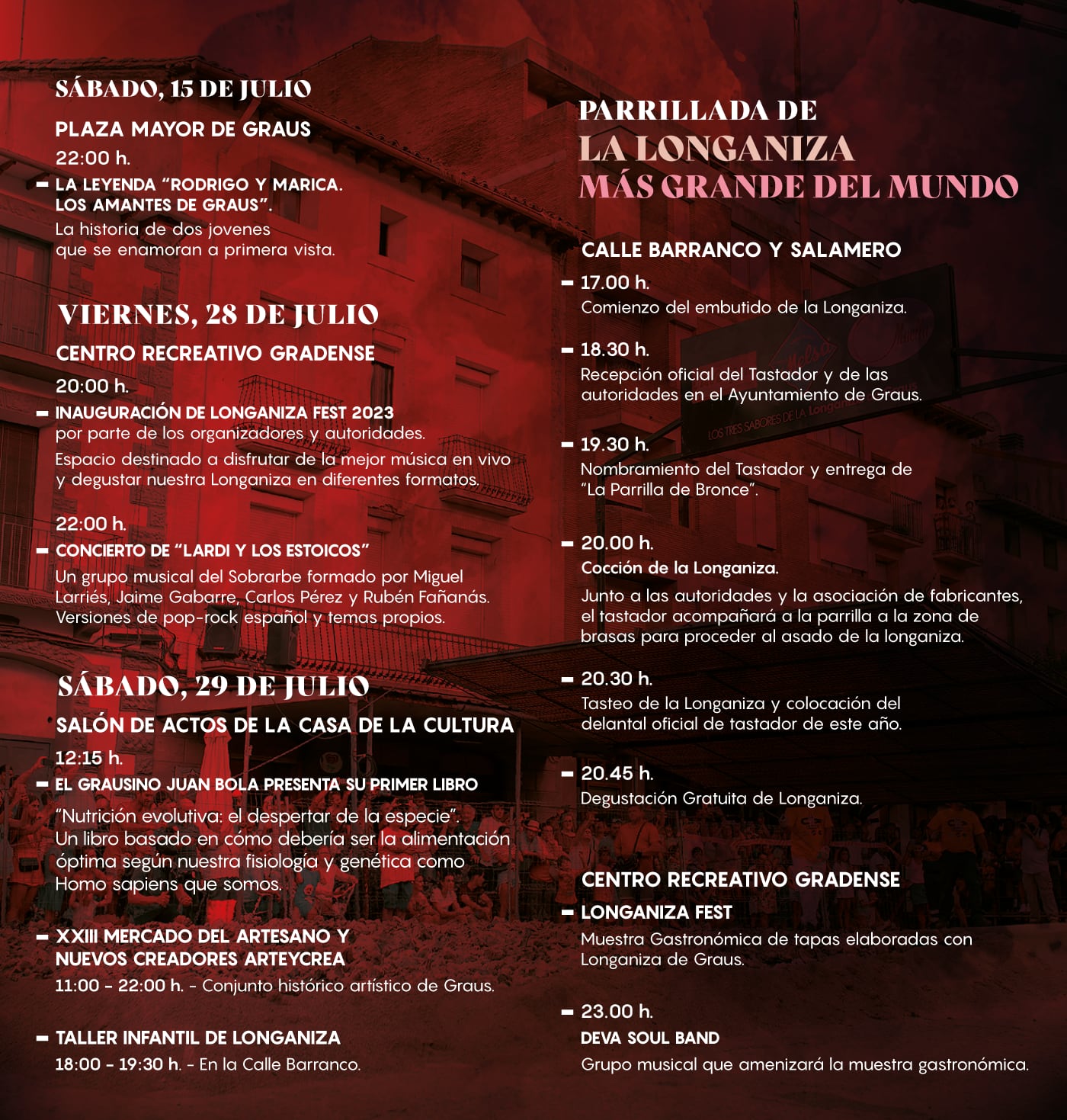 Programa de la Fiesta de la Longaniza 2023