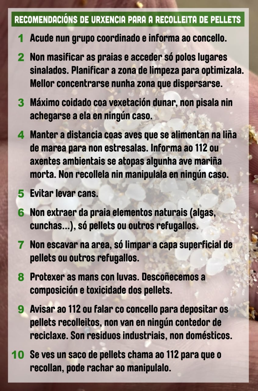 Recomendaciones de Amigos da Terra para la recogida de pellets