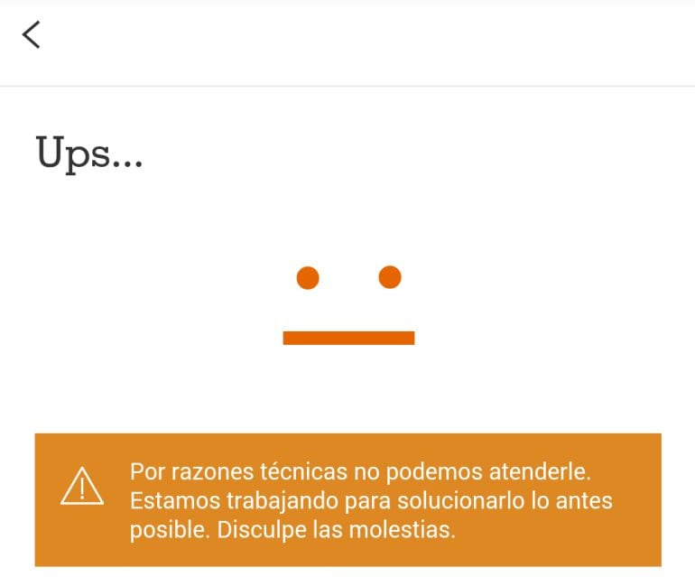 El fallo de la aplicación de ING.