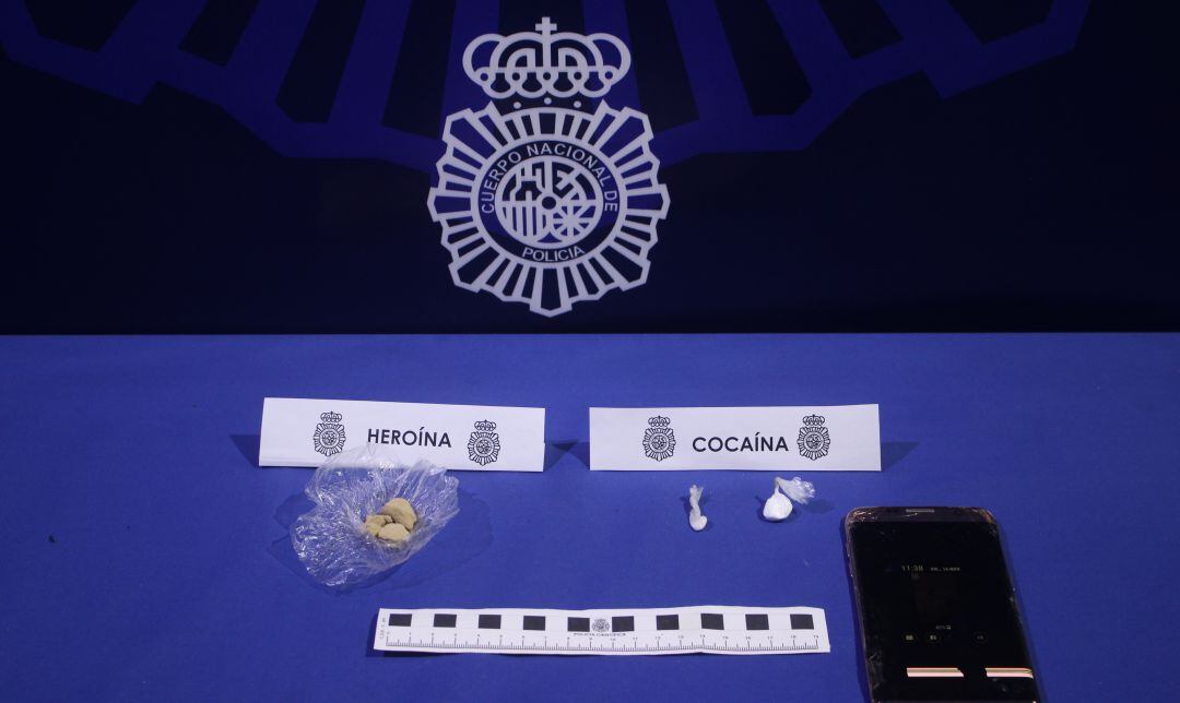 Droga intervenida por la Policía Nacional