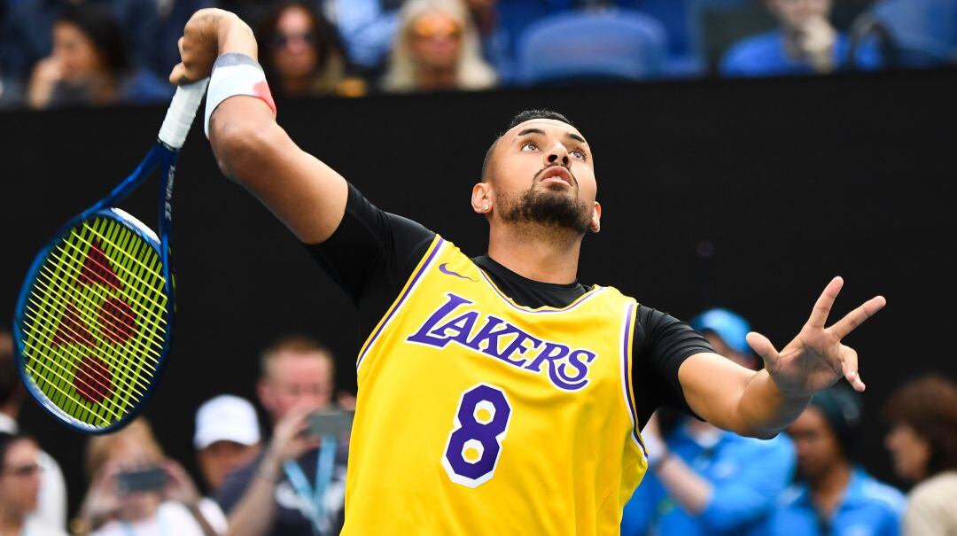 Nick Kyrgios, antes de su partido ante Rafa Nadal.