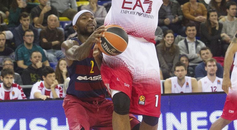 Tyrese Rice, durante el encuentro ante Armani Milano