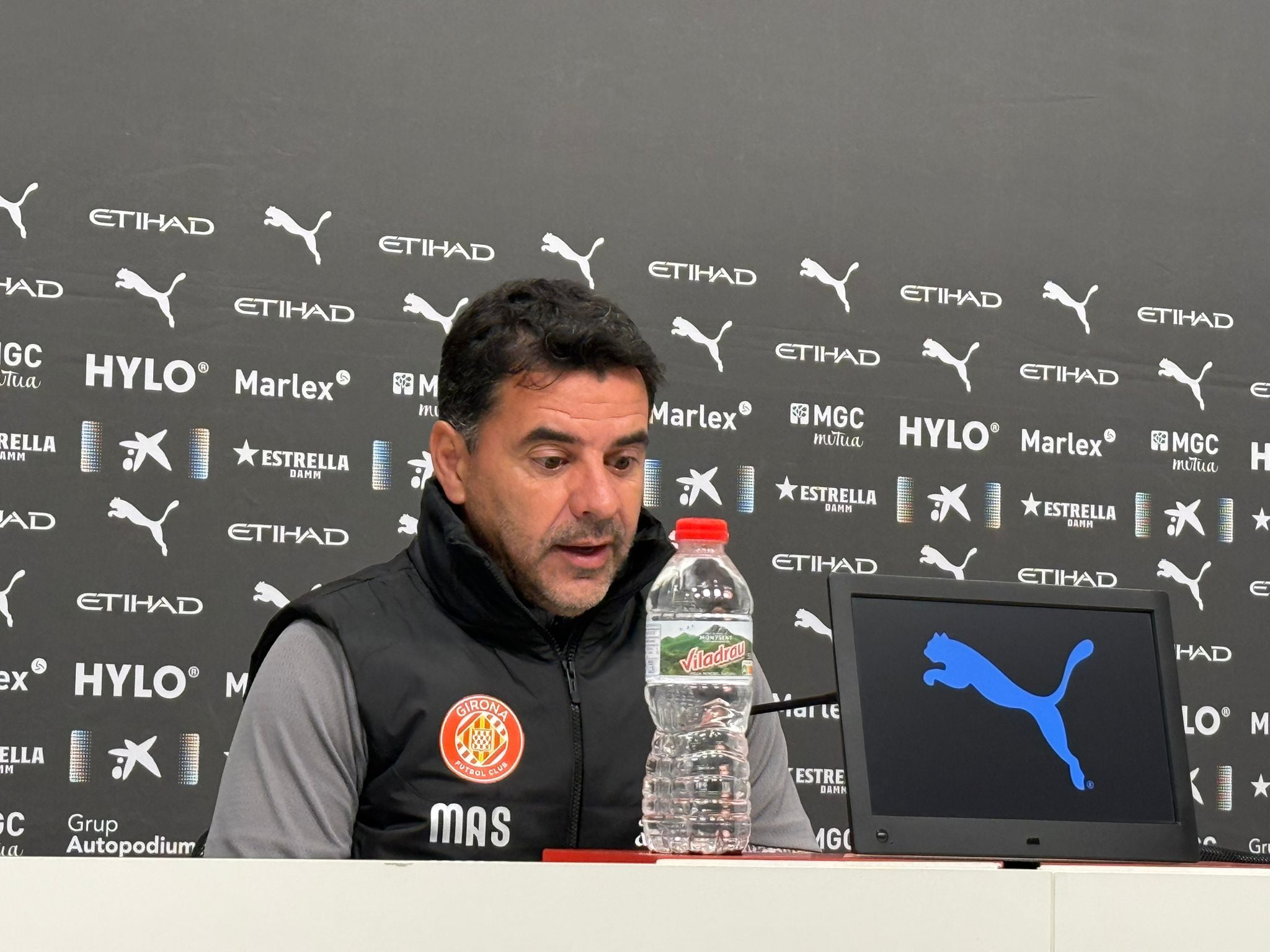 Míchel Sánchez, entrenador del Girona FC.