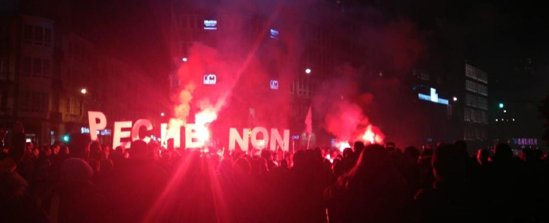 Manifestación de trabajadores de Alcoa en A Coruña