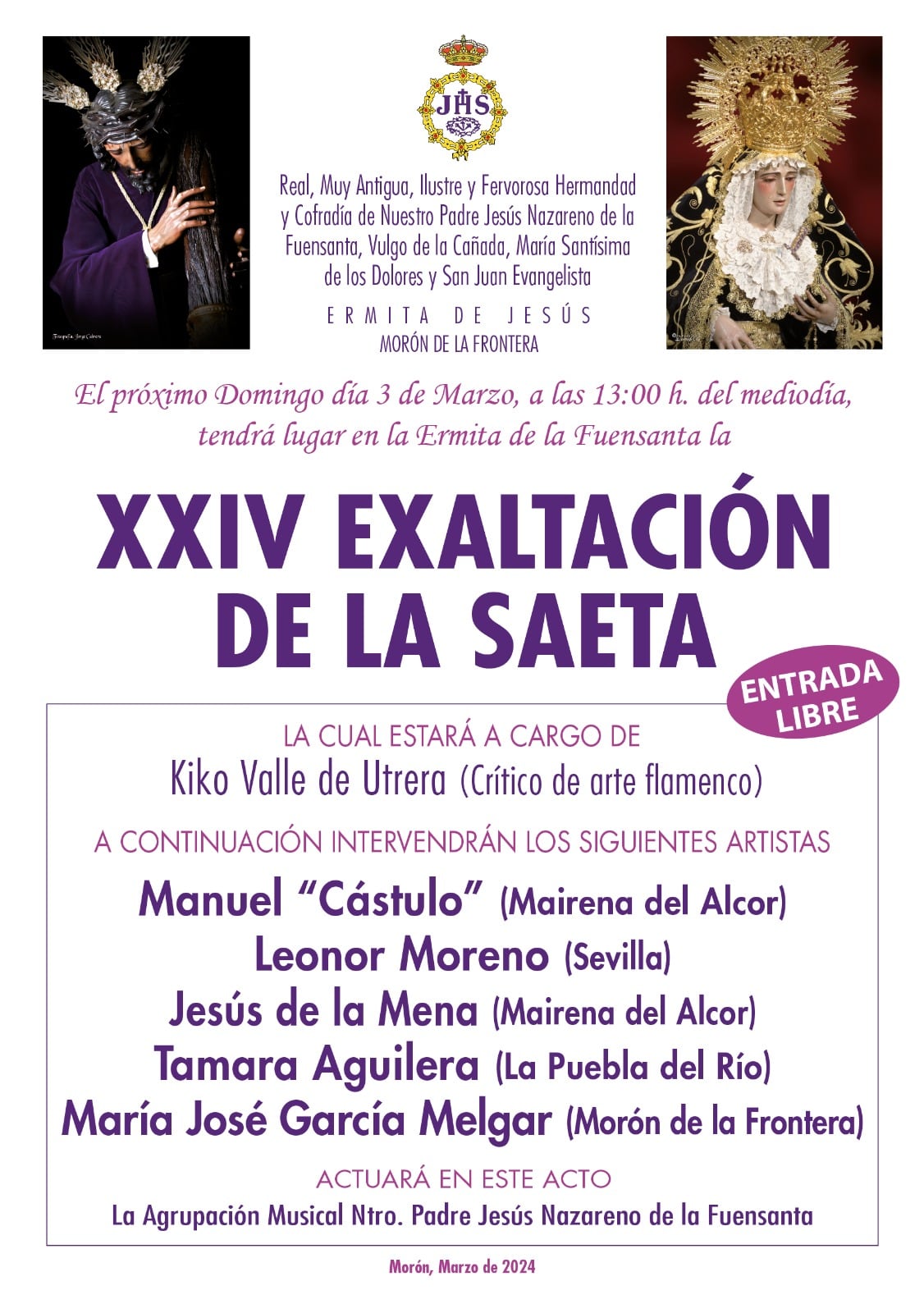 Cartel de la Exaltación de la Saeta