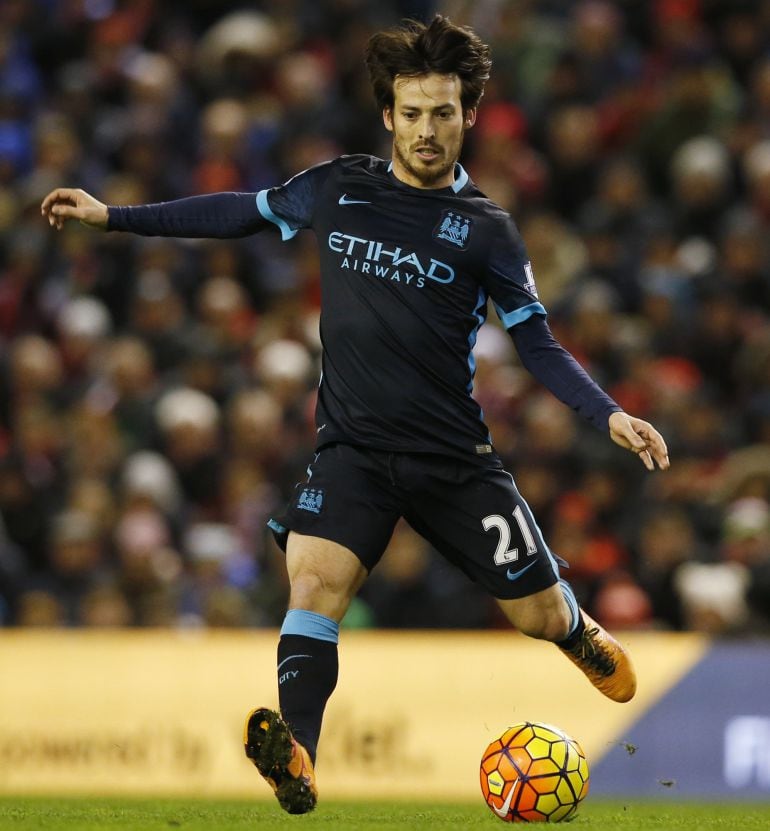 David Silva ante el Liverpool