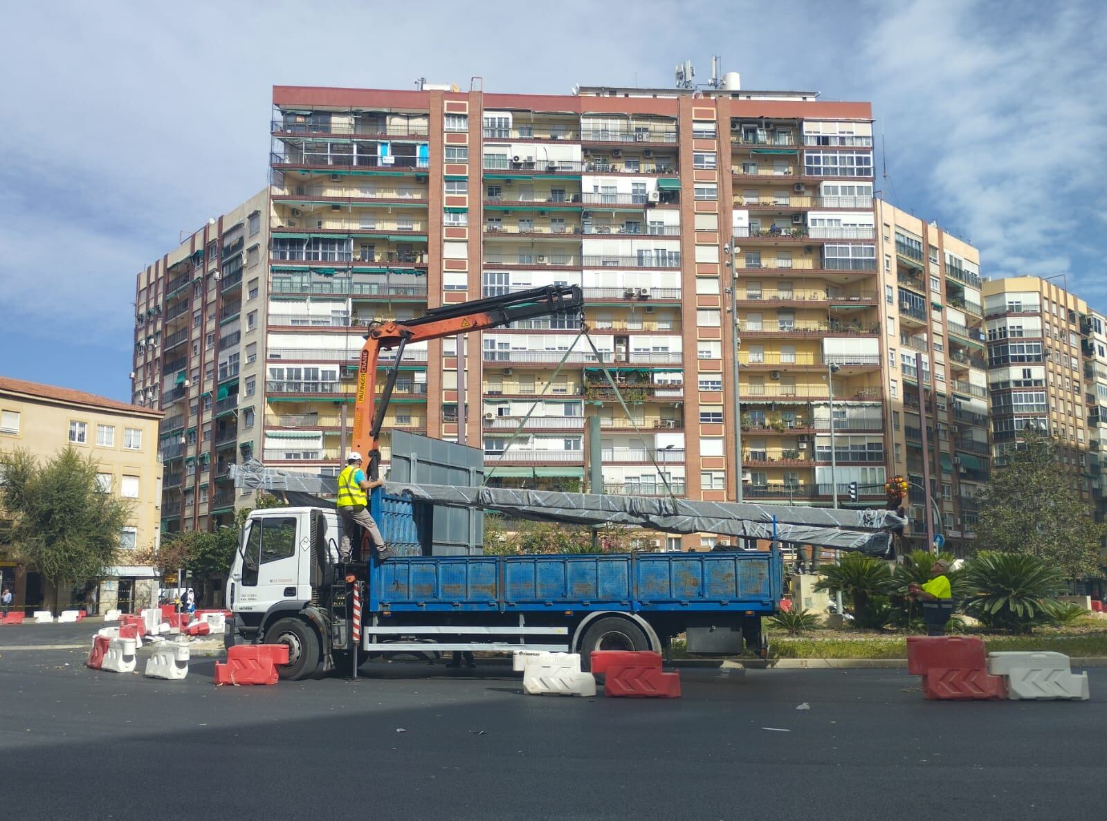 Obras en la plaza Díez de Revenga, en Murcia