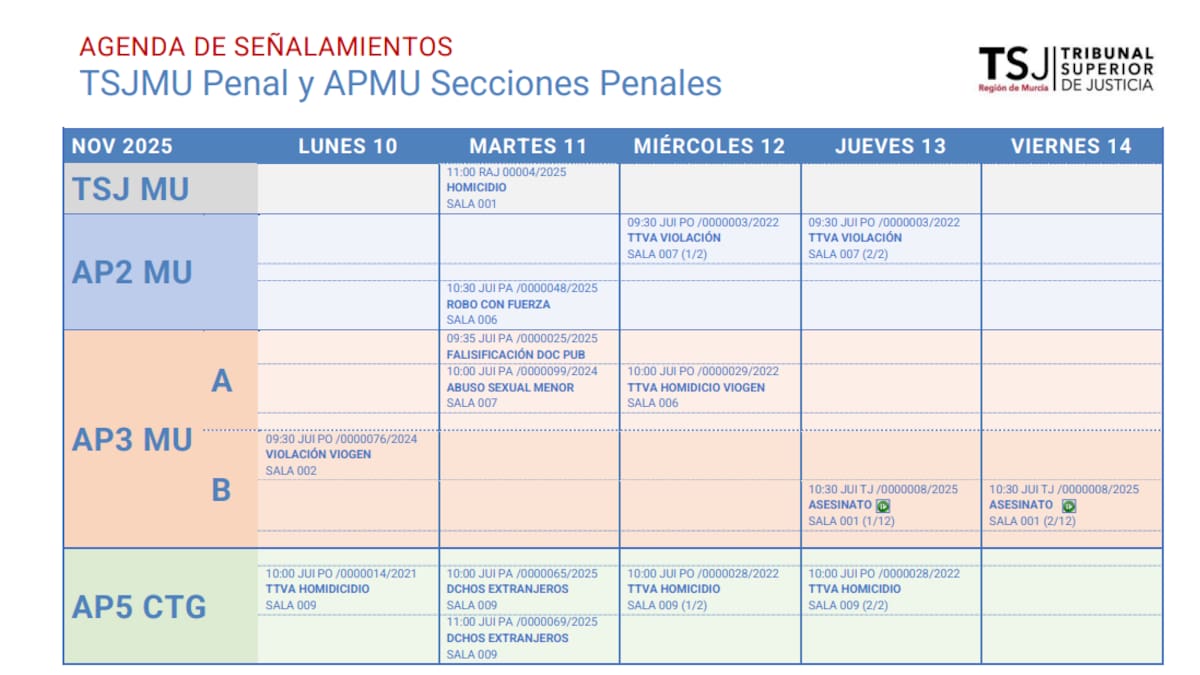 La violencia sexual se refleja en los juzgados: Desde septiembre, la Audiencia Provincial de Murcia juzga 50 casos de agresiones y abusos sexuales en la Región