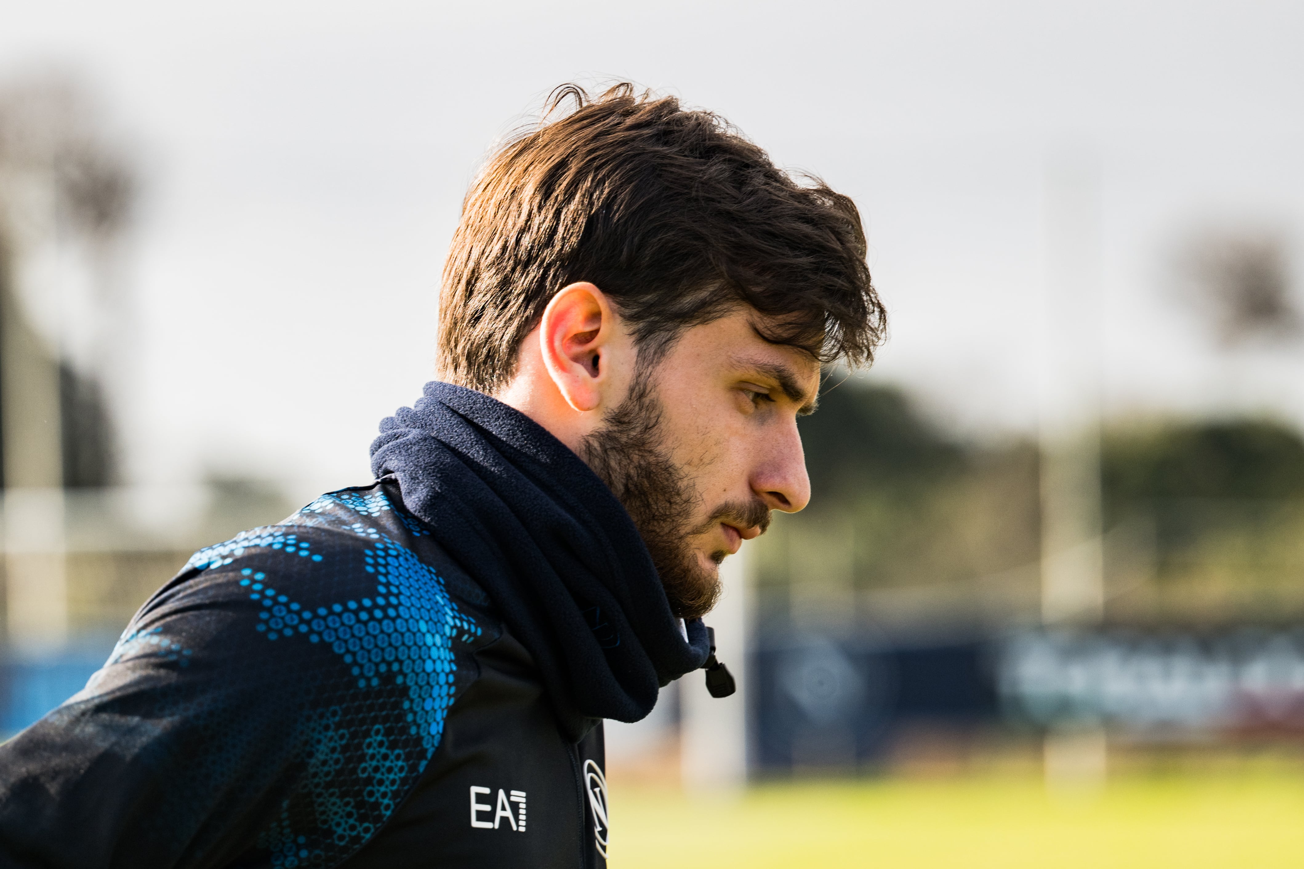 Khvicha Kvaratskhelia, durante un entrenamiento del SSC Napoli