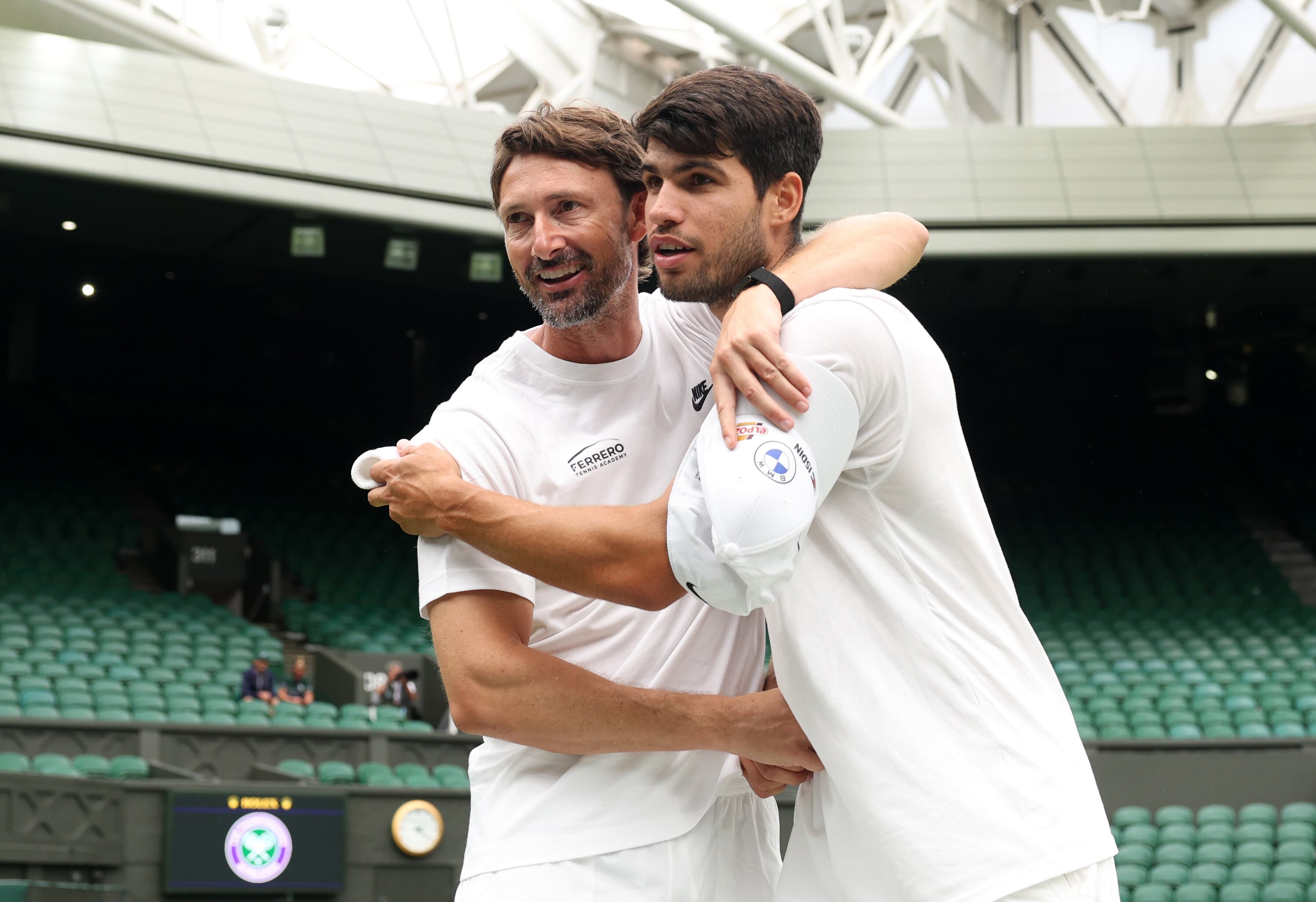 Ferrero y Alcaraz durante el Wimbledon de 2025