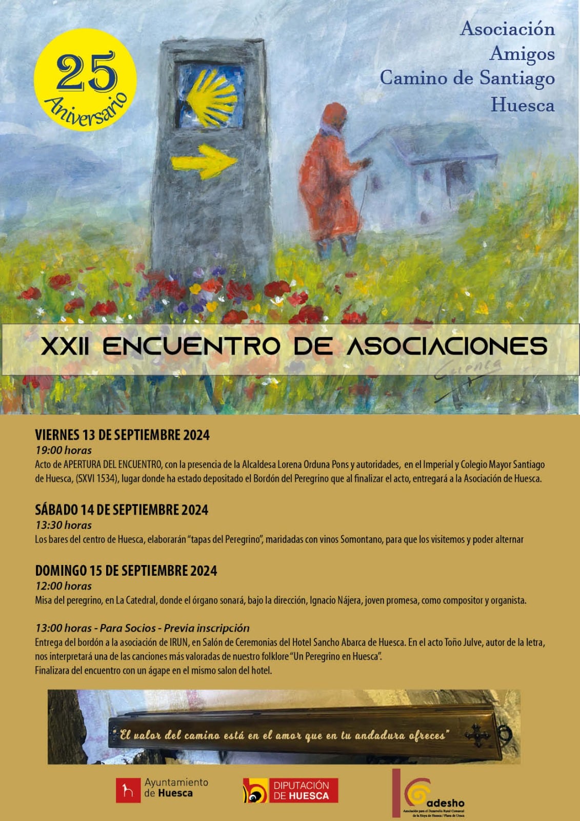 Cartel anunciador del II Encuentro de Asociaciones de Amigos del Camino de Santiago