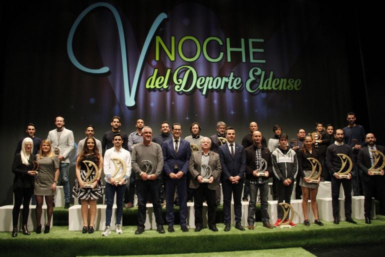 Premiados y galardonados de la V Noche del Deporte Eldense