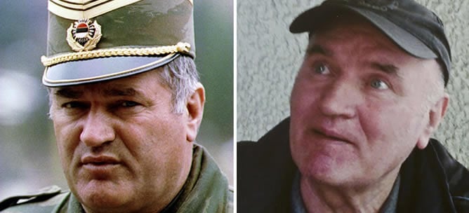 Ratko Mladic en 1993 (a la izquierda) y en 2011 (a la derecha)