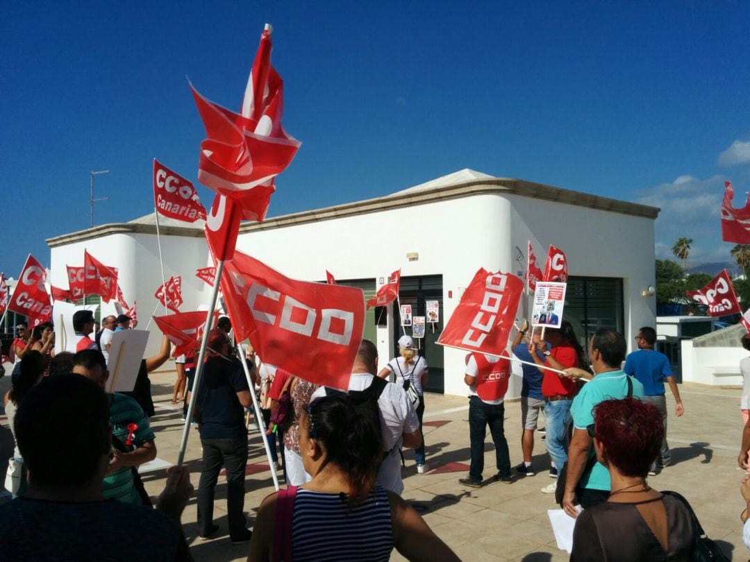 Imagen de archivo de una concentración de CCOO en Lanzarote. 