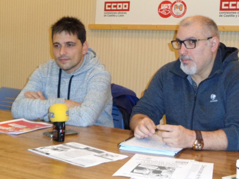 Jorge Melero (izq) y Modesto Rioseras, responsables comarcales de CCOO y UGT