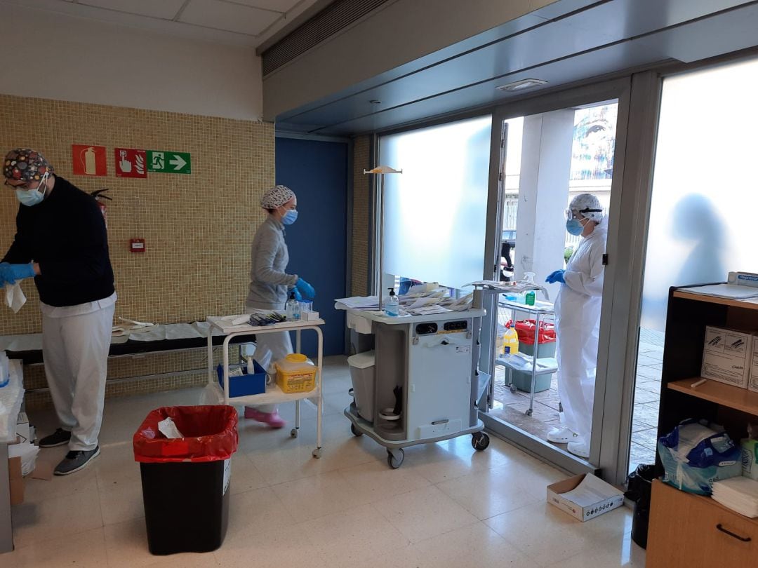 Pruebas PCR en el Centro de Salud de Corea