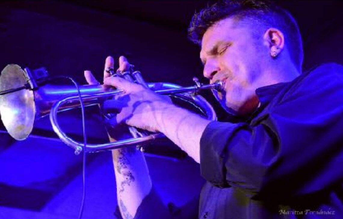 Gerardo López Pontaque con su trompeta