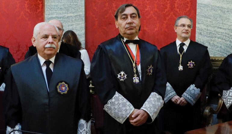 El nuevo Fiscal General del Estado Julián Sánchez Melgar durante su toma de posesión en el Supremo