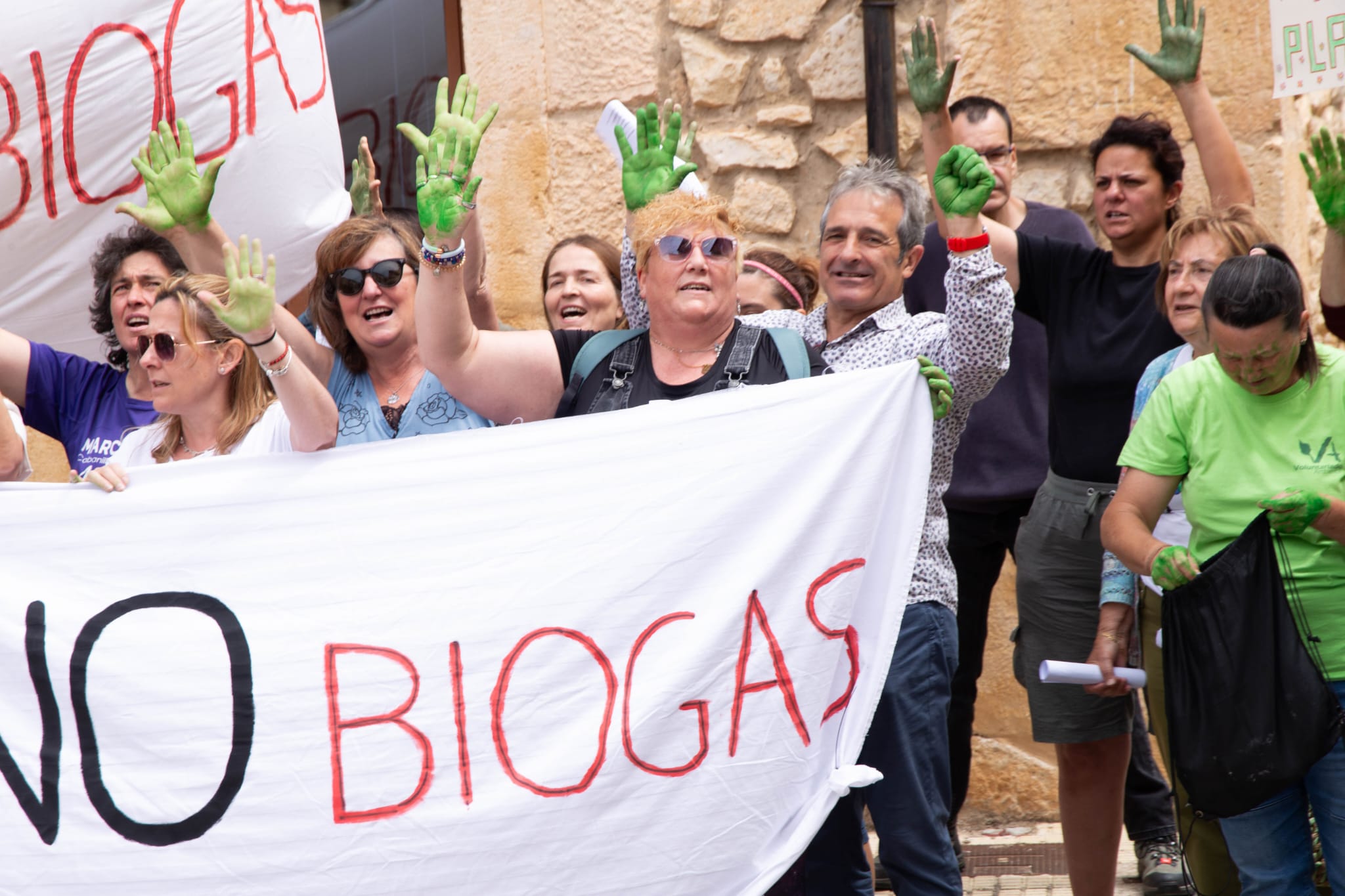 Imagen de archivo reciente de una de las manifestaciones en Milagros contra el biogás