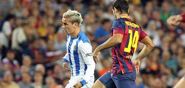 Griezmann se dispone a rematar el pase de Vela y marcar el empate a 1. (AGENCIAS)