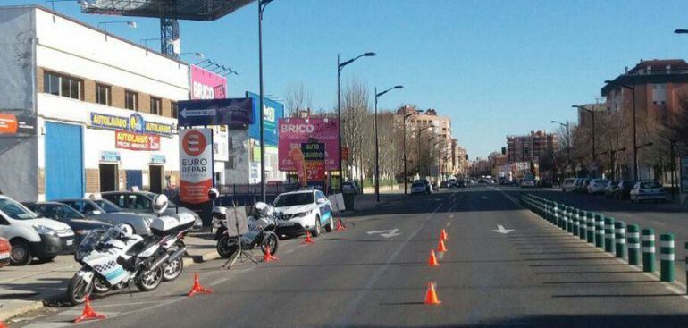 Uno de los controles puestos por la Policía Local en la carretera de Madrid