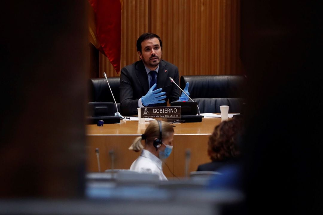 El ministro de Consumo, Alberto Garzón, durante su comparecencia este lunes ante la Comisión de Sanidad y Consumo.