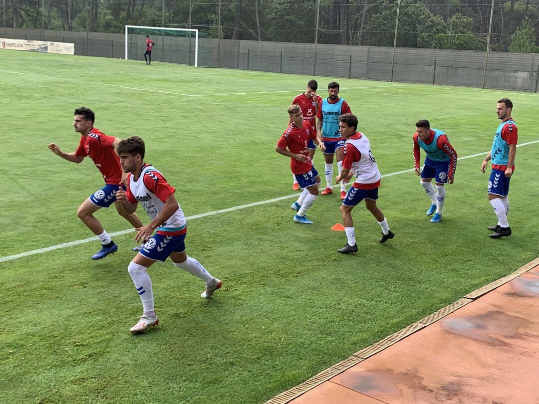 Los jugadores blanquiazules, durante su concentración lusa.
