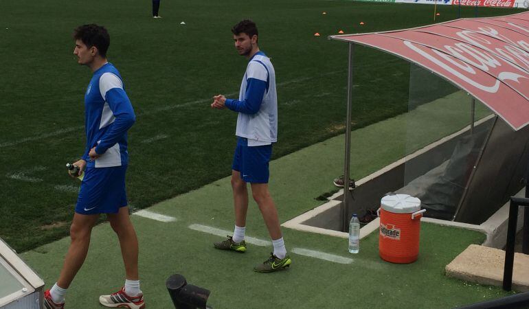 Albert Vivancos con Alex durante un entrenamiento