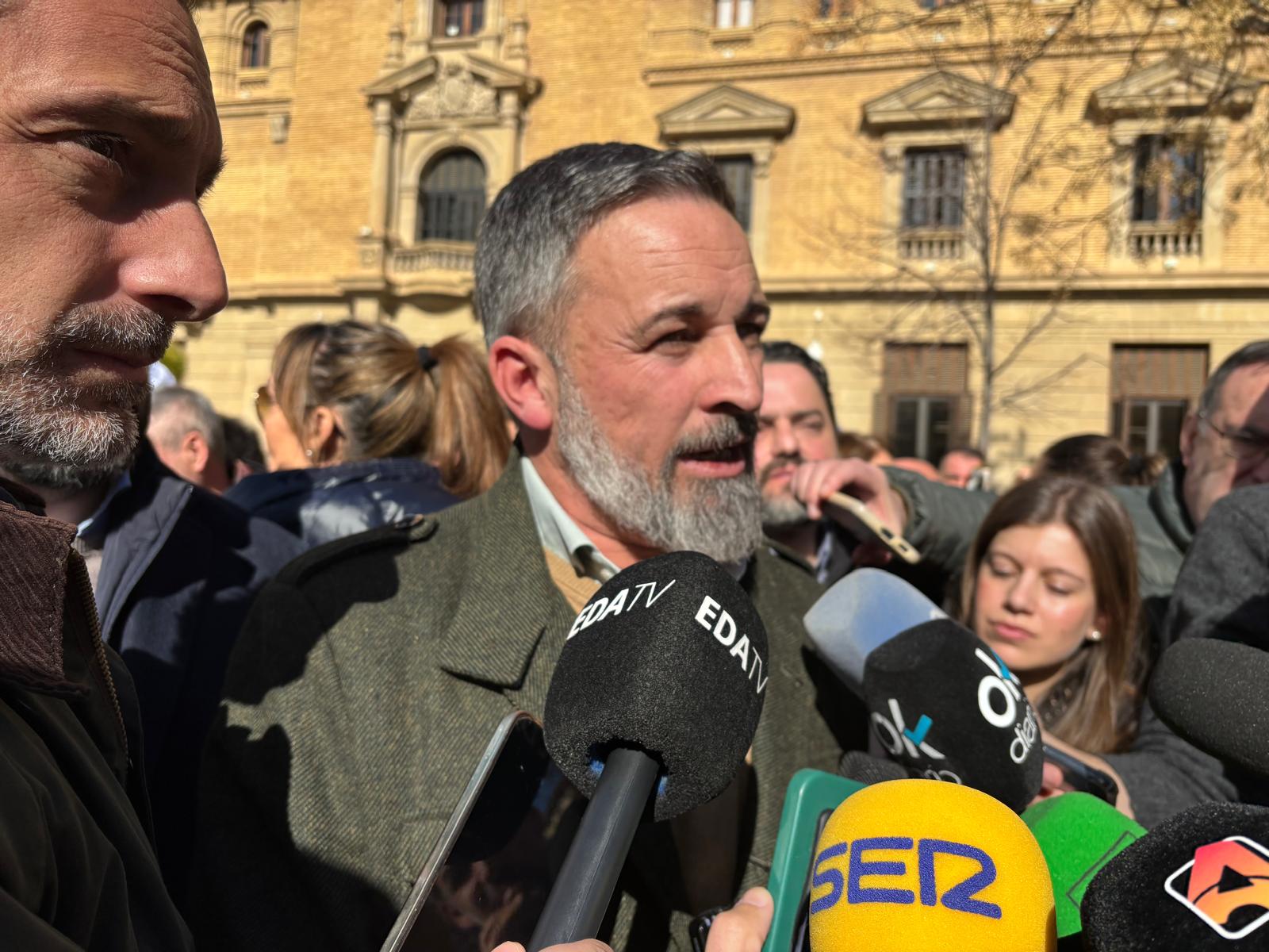 Santiago Abascal en el cierre de la campaña electoral en Huesca