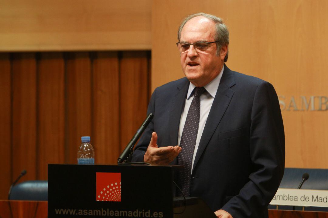 El portavoz del PSOE, Ángel Gabilondo, en la Asamblea de Madrid.