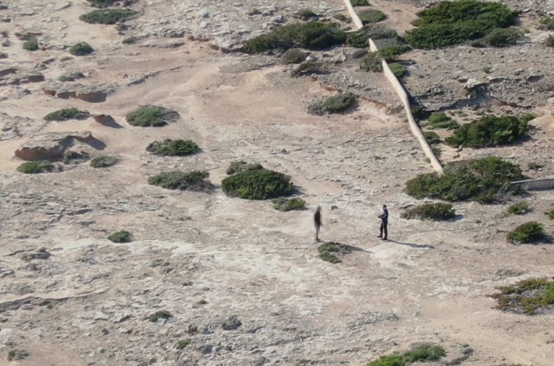 Imagen recogida en el dron de la Policía Local de Formentera