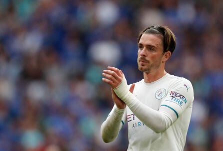 Grealish durante la Community Shield con el Manchester City