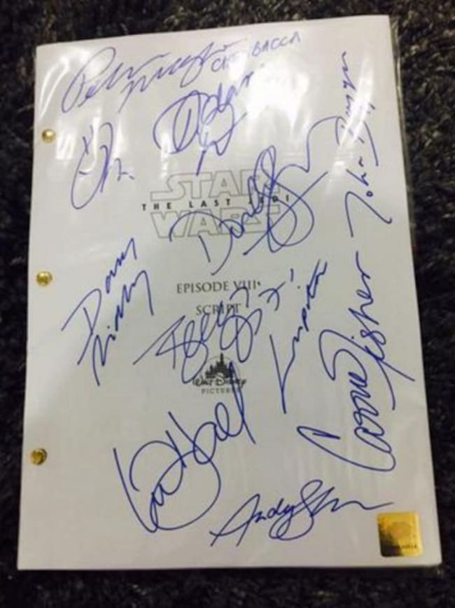 Imagen del supuesto guion de la película puesto a la venta por Internet.