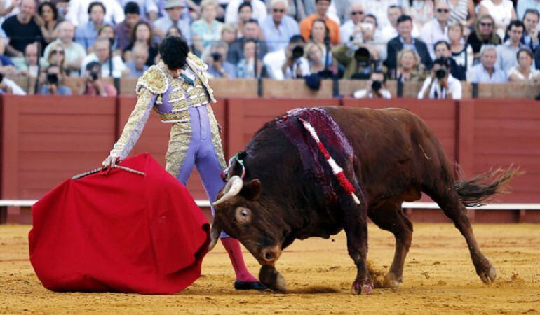 Alberto López Simón durante su actuación de la pasada Feria de San Miguel en la Real Maestranza