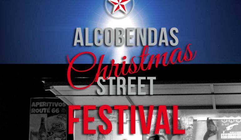 Cartel del evento gastronómico que acoge Alcobendas durante toda la Navidad en el Jardín de la Vega con puestos de comida y mercadillo artesanal