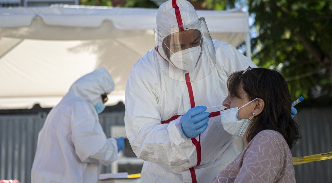 A person is tested for Covid-19 with a PCR test