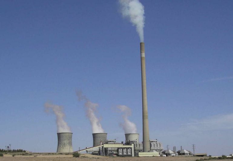 Imagen de la Central Térmica de Andorra, situada en Teruel y que quema carbón para producir electricidad. 