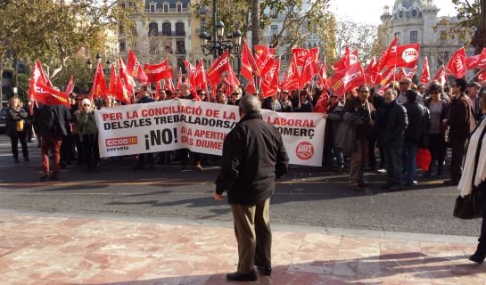 Protesta sindicatos zonas apertura comercial