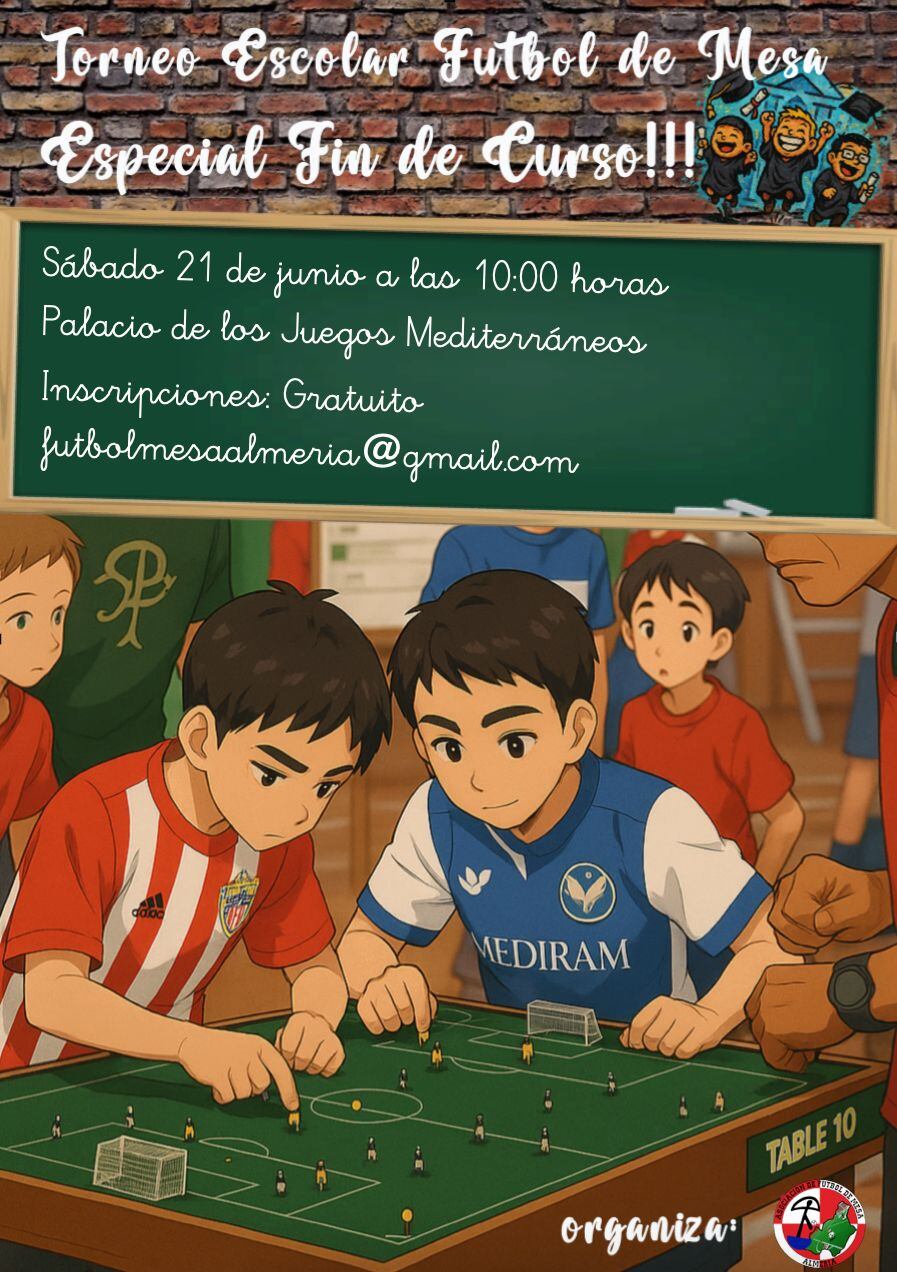 Cartel del I Torneo Escolar de Fútbol de Mesa.