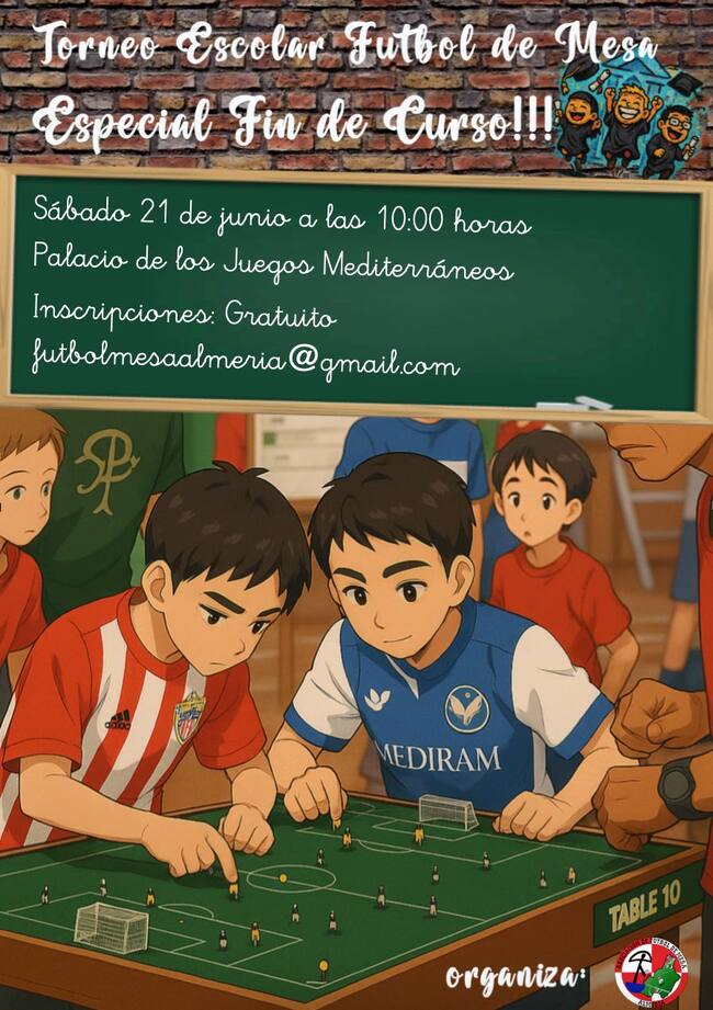 Cartel del I Torneo Escolar de Fútbol de Mesa.